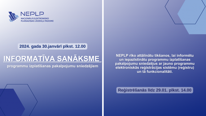 Sanāksme par jaunu elektroniskās reģistrācijas sistēmu (reģistru)